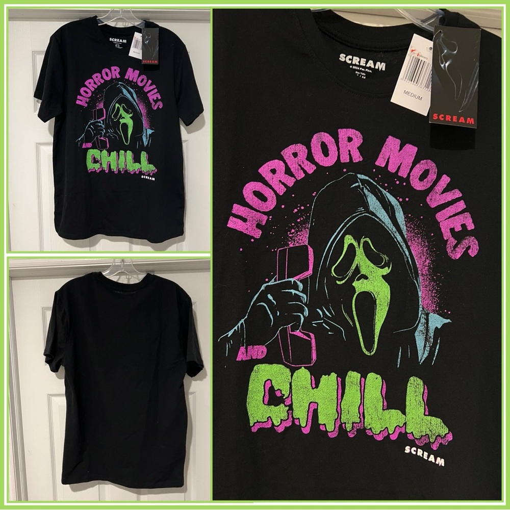 Scream Ghost Face Horror Movies And Chill Shirt Medium NEW